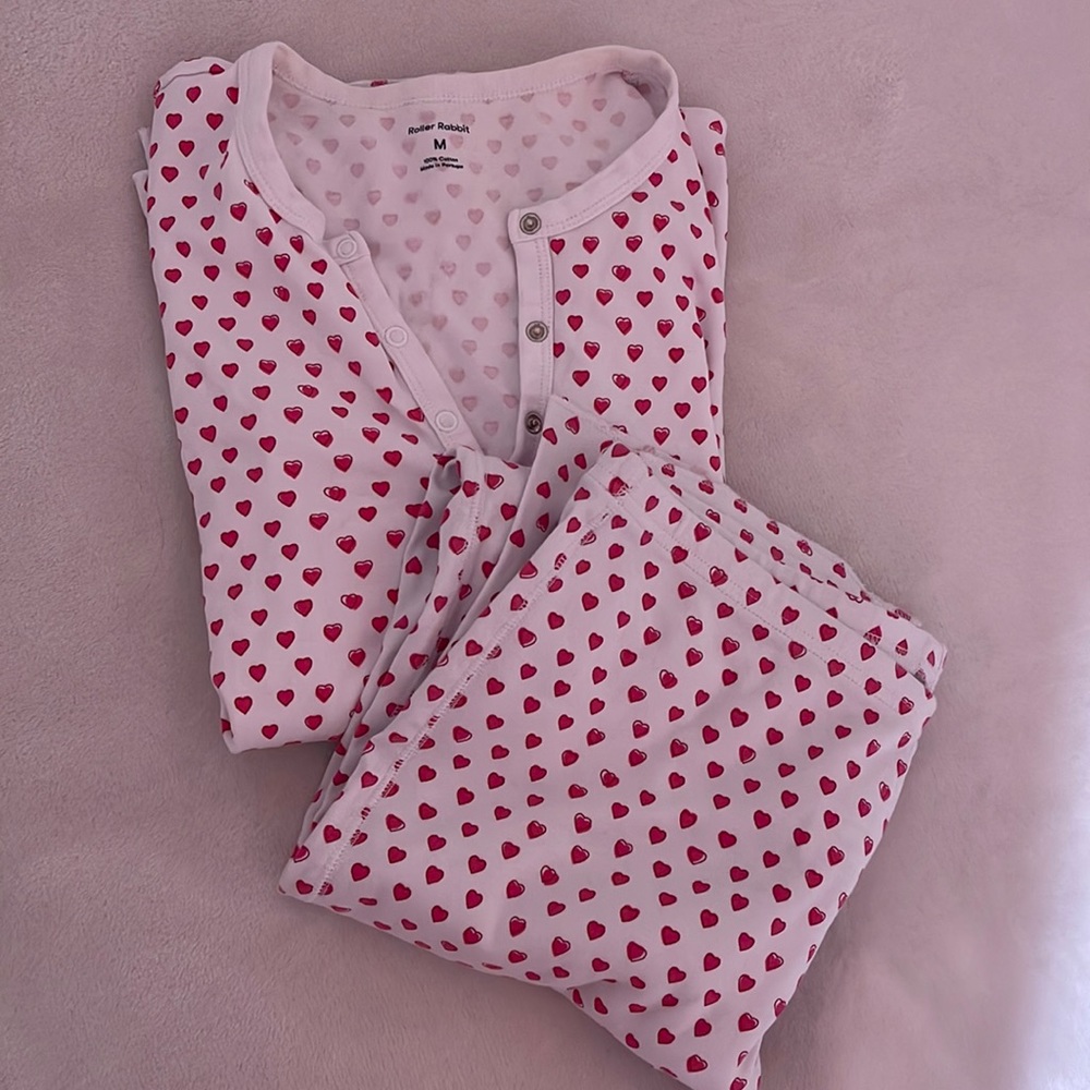 Roller Rabbit pink heart pajamas.